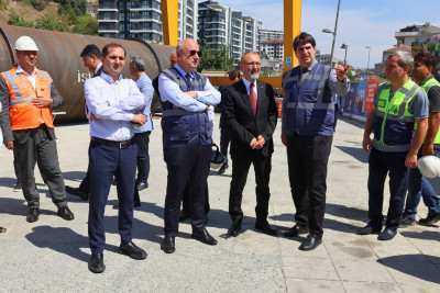 İmamoğlu İçme suyu Tüneli İsale Hattı'nda incelemede bulundu İmamoğlu İçme suyu Tüneli İsale Hattı'nda incelemede bulundu